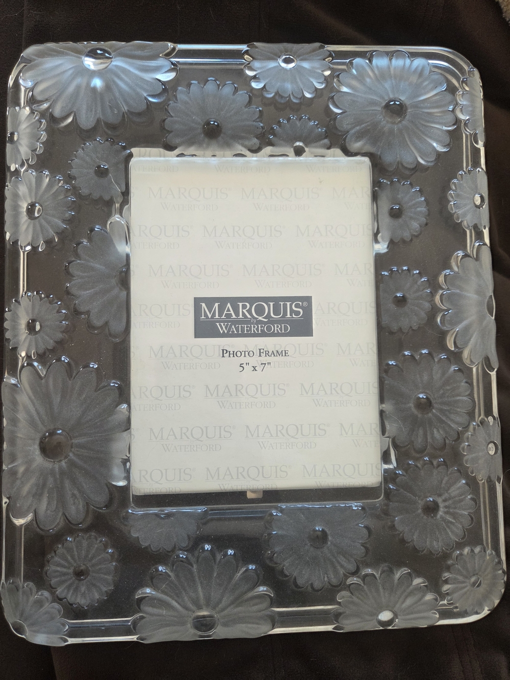 Marquis Waterford Blown Glass 5x7 Photo Frame - Daisies